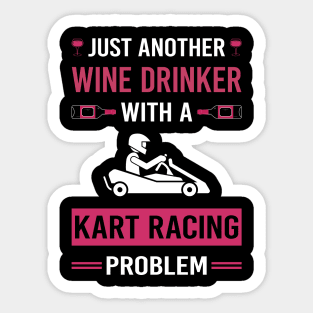 Wine Drinker Kart Racing Karting Go Kart Sticker